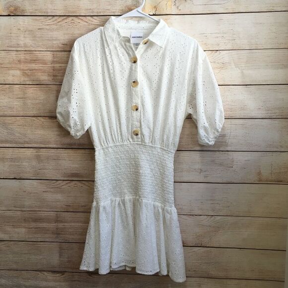 SKYLAR + MADISON BOSS BABE DRESS IN WHITE EYELET - Picture 1 of 8